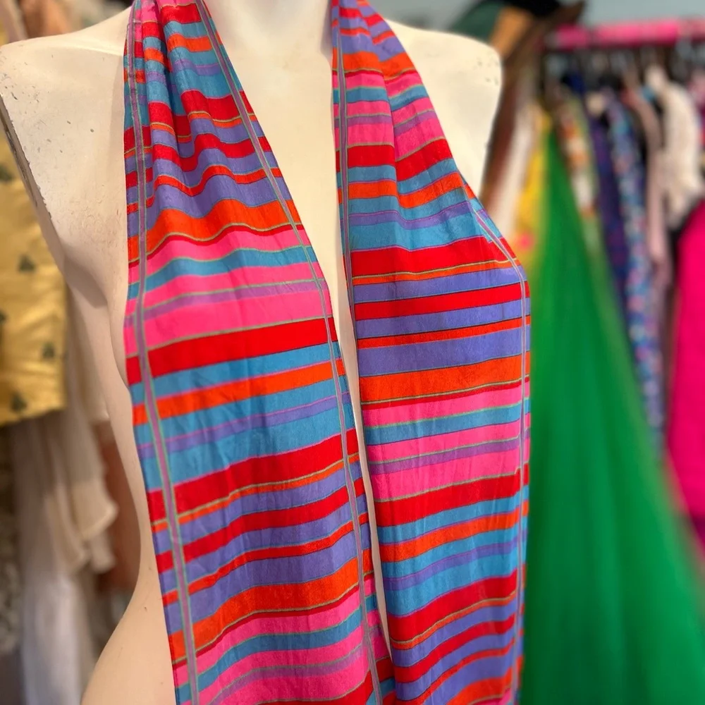 Vintage Liz Striped Scarf